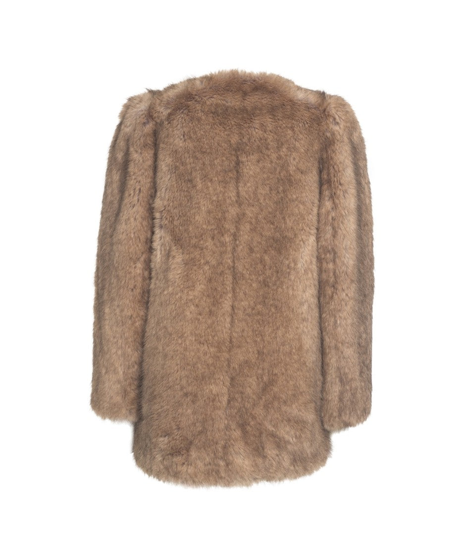 Stand Studio Tailored Faux Fur Jacket With Plush Texture