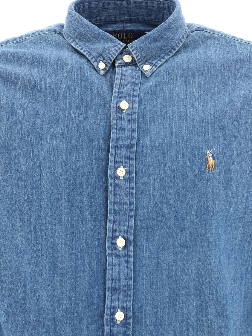 Polo Ralph Lauren Cotton Denim Button-Up Shirt With Subtle Logo