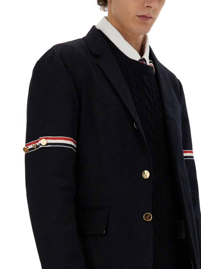 Thom Browne Single-Breasted Tailored Jacket With Striped Detailing