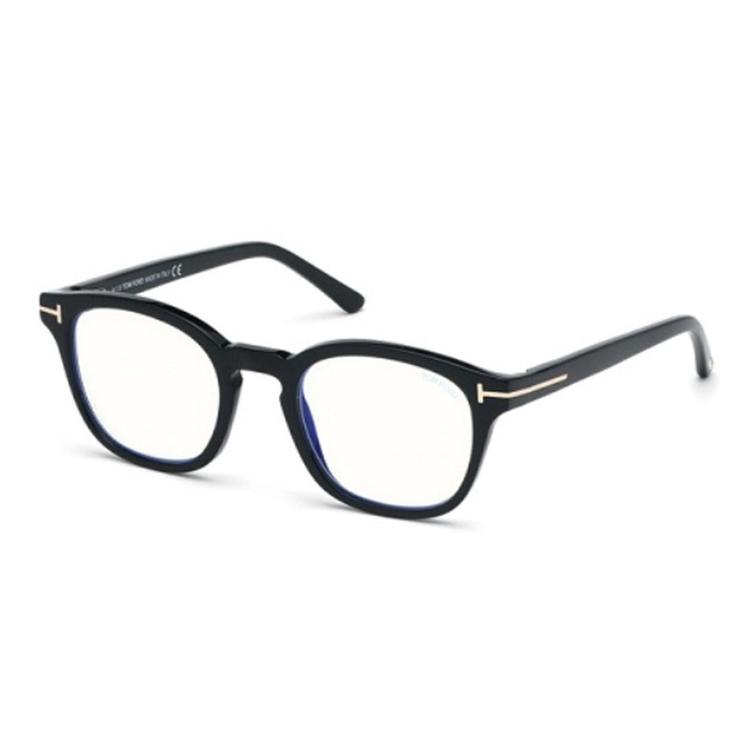 Tom Ford Ft5532-B Rounded Rectangular Black Acetate Eyeglasses