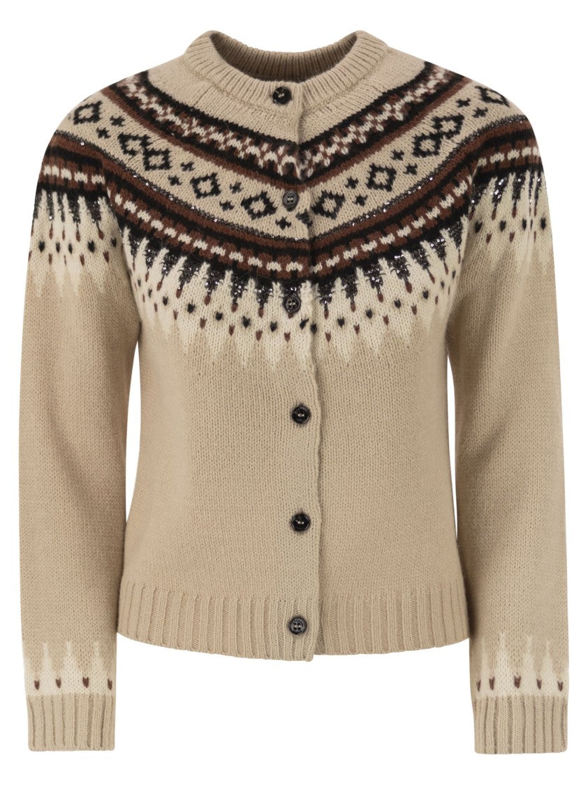Max Mara Cabiria1234 - Alpaca And Jacquard Wool Cardigan