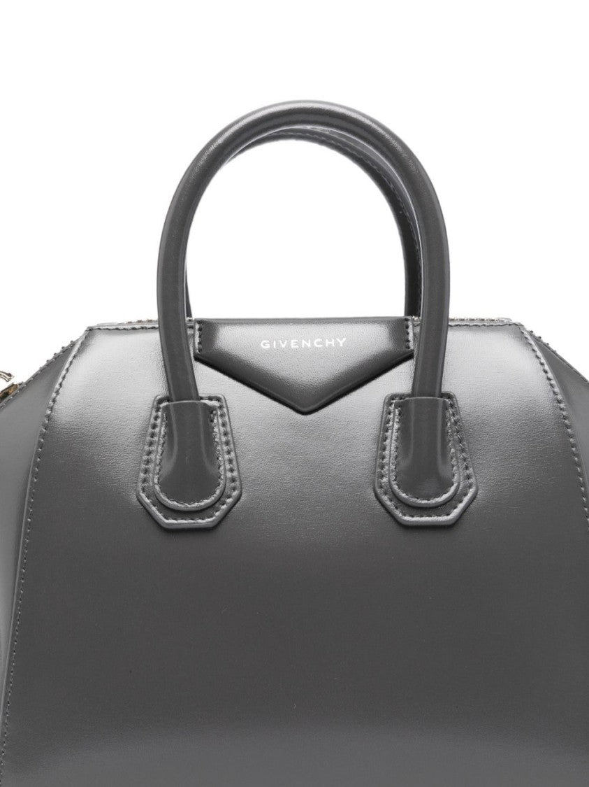 Givenchy Grey Structured Silk And Nylon Bag
