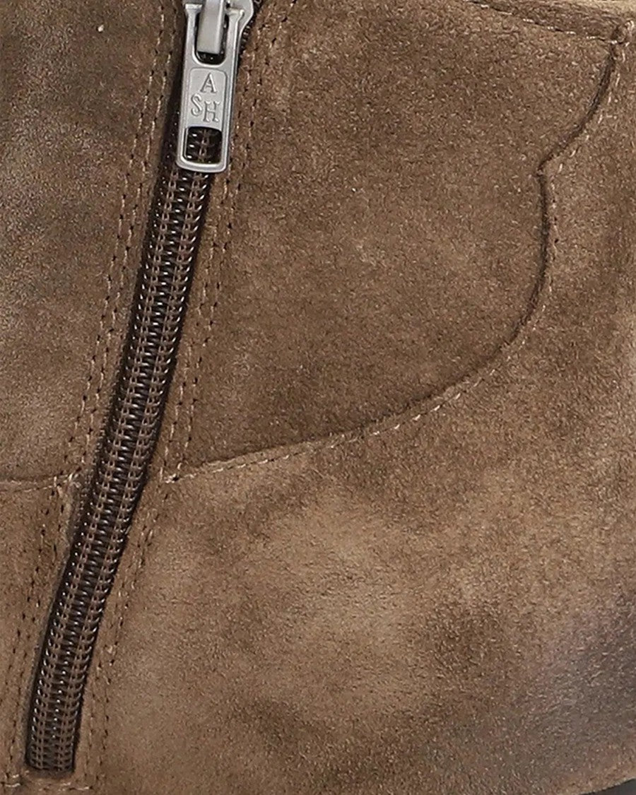Ash Brown Suede Ankle Boots