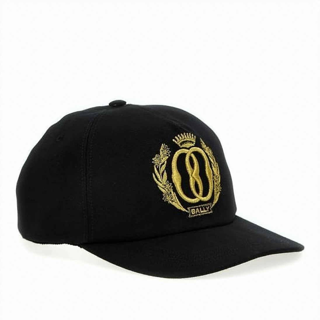 Bally Black Baseball Cap With Gold Embroidered Emblem