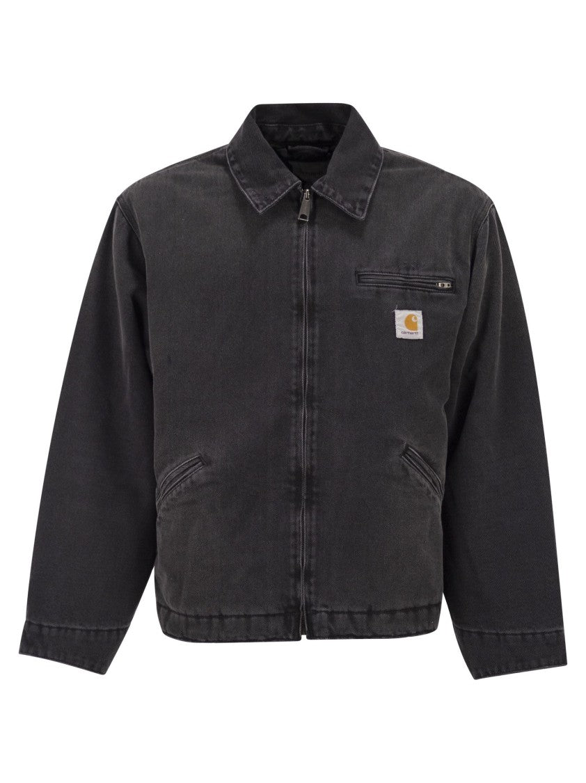 Carhartt Wip Relaxed Fit Black Denim Jacket With Quilted Lining