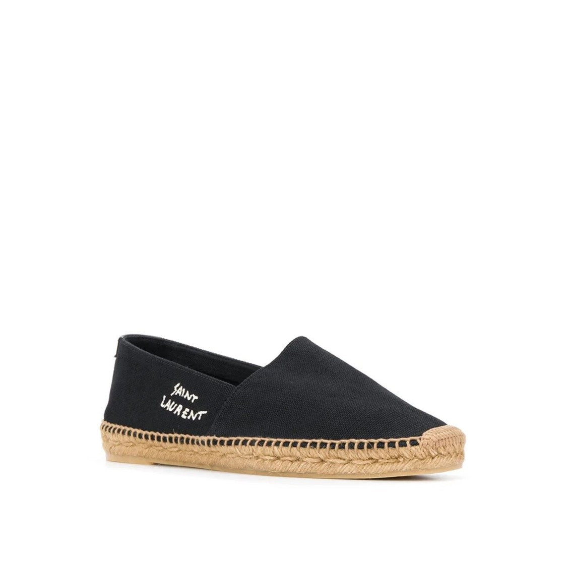 Saint Laurent Canvas Slip-On Espadrilles With Embroidered Logo Detail