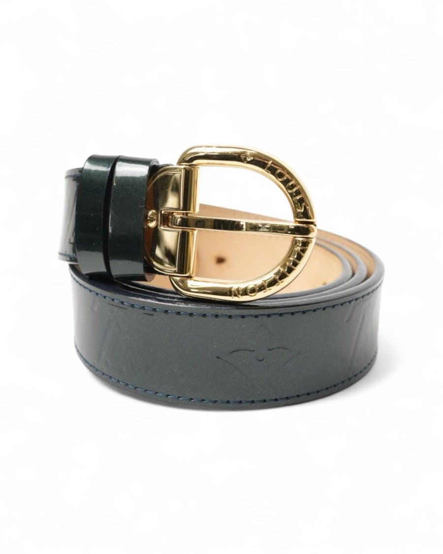 Louis Vuitton Monogram Patent Leather Belt In Green