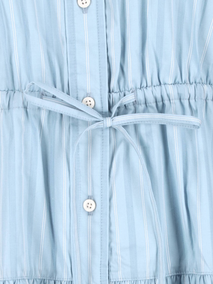 Polo Ralph Lauren Blue Tiered Sleeveless Striped Dress
