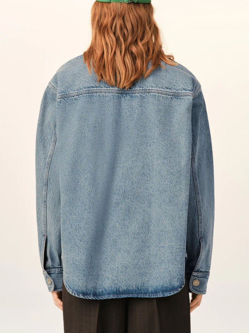 Ami Paris Light Blue 5-Pocket Cotton Denim Shirt
