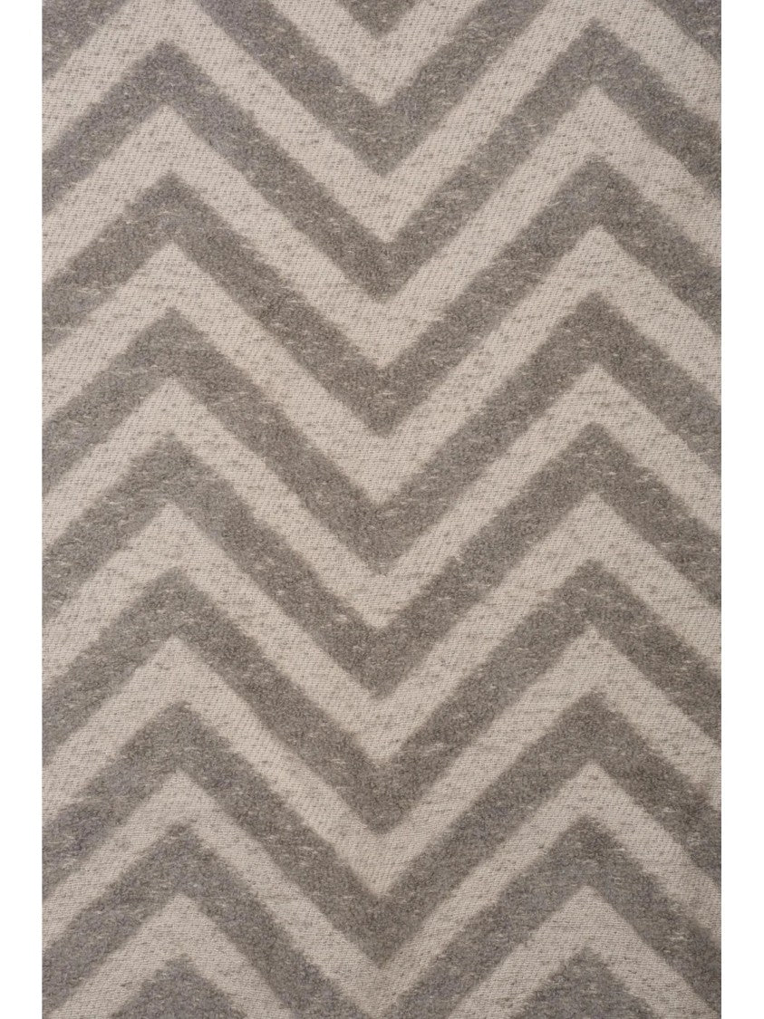 Peserico Chevron Zigzag Pattern Wool And Alpaca Scarf