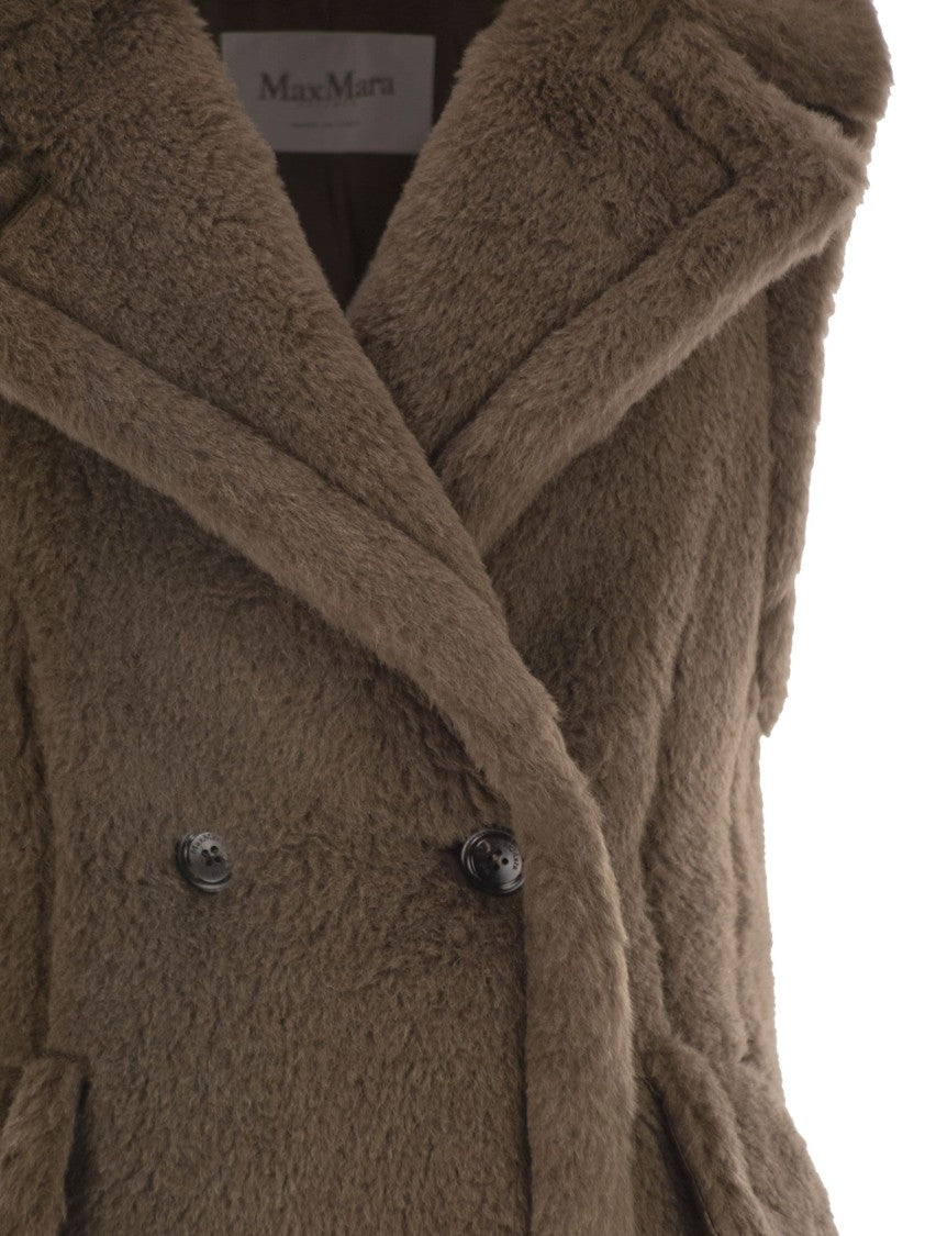 Max Mara Boario1234 - Sleeveless Coat In Alpaca And Wool Teddy Fabric