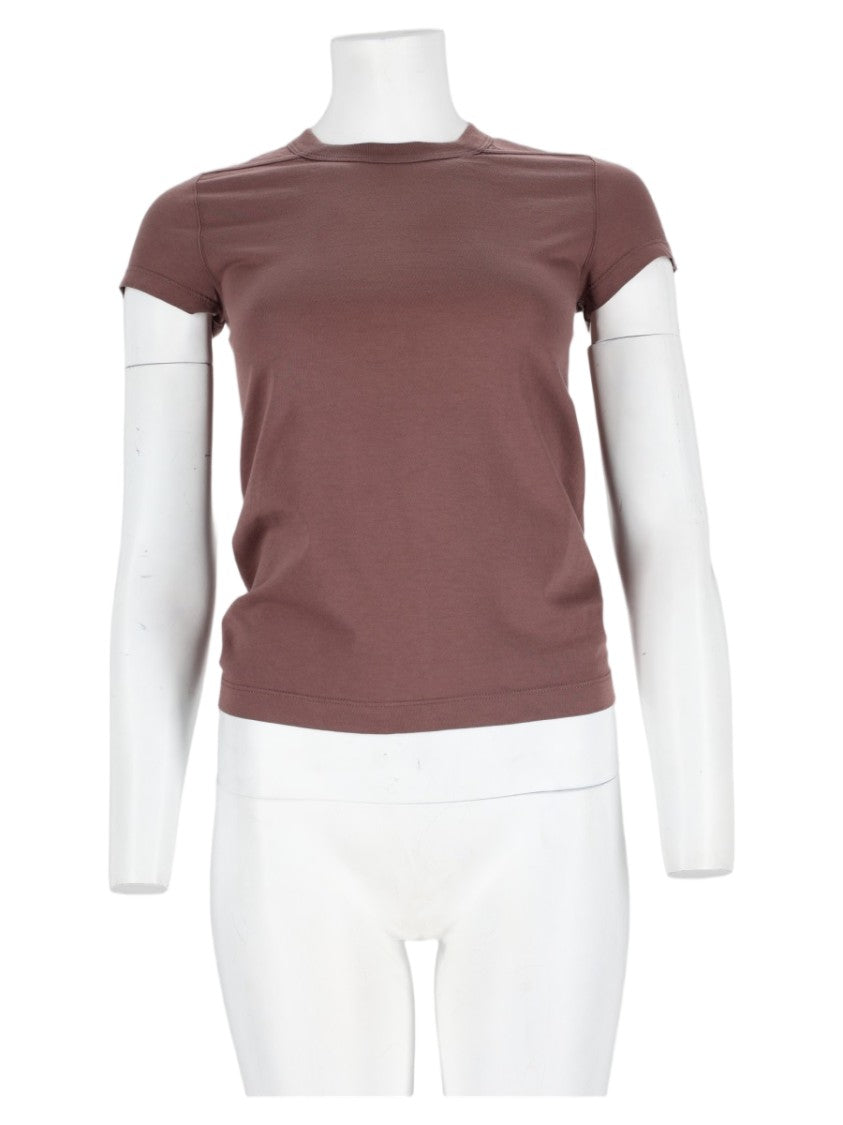 Rick Owens Grey Fitted Central Seam Cotton T-Shirt