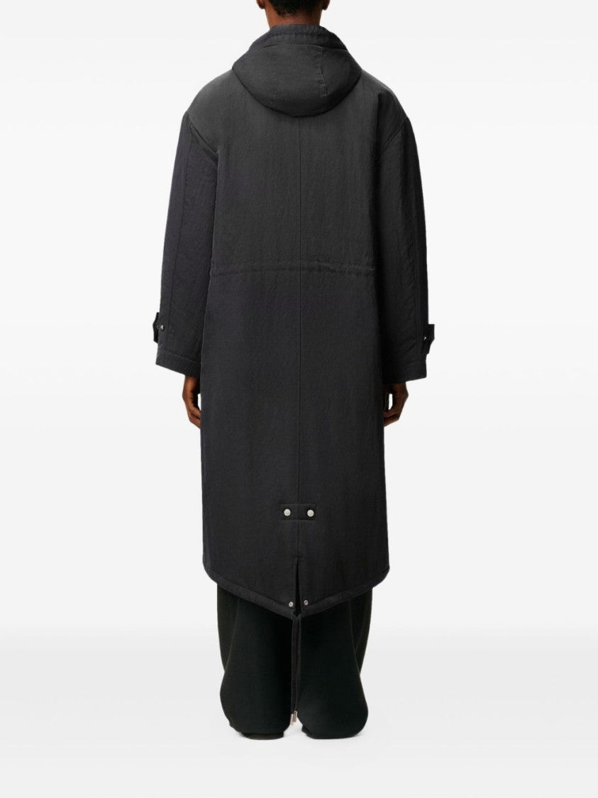 Ami Paris Anthracite Dark Gray Padded Hooded Jacket