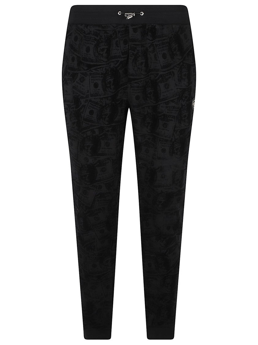 Philipp Plein Tapered Leg Trousers With Subtle Money Print