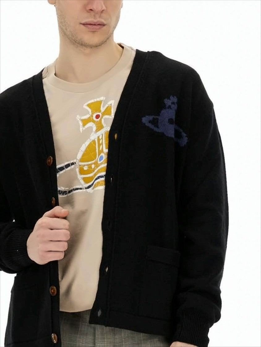 Vivienne Westwood Black Wool And Cashmere Blend Cardigan