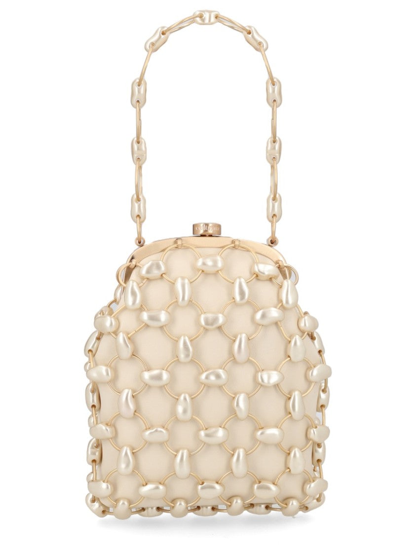 Cult Gaia Brielle Sheep Leather Linked Beads Handbag
