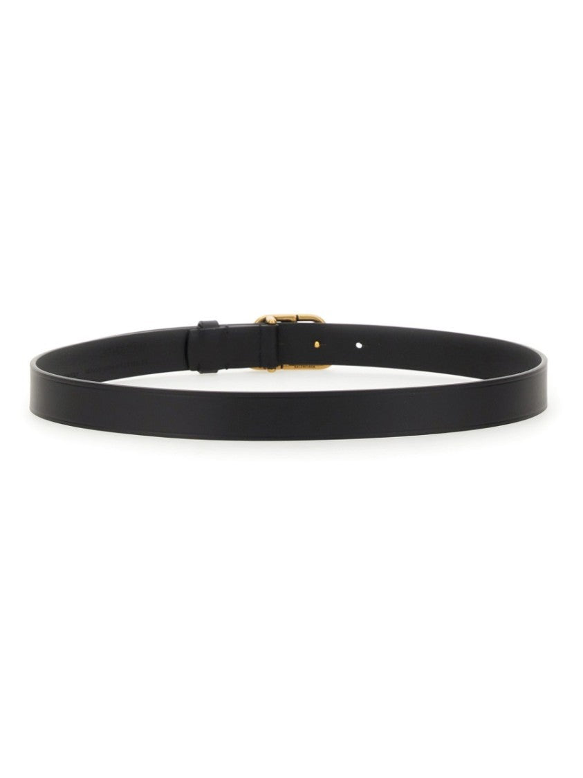 Balenciaga Bb Thin Double B Buckle Leather Belt