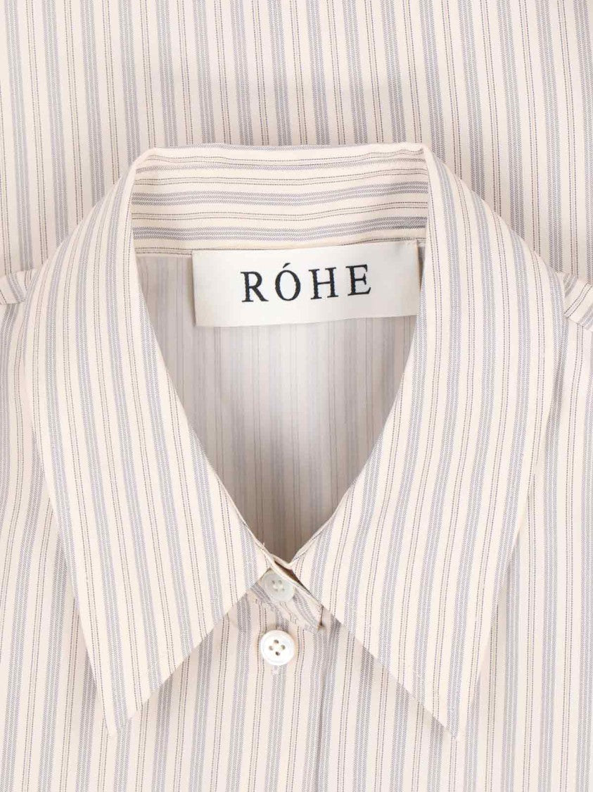 Róhe Classic Button-Up Silk Shirt With Vertical Stripes
