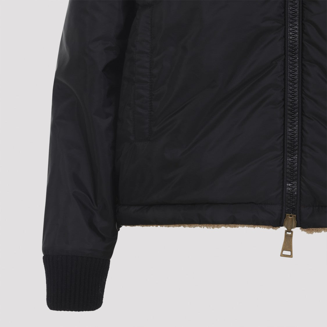 Moncler Zip Up Brown Acrylic Jacket