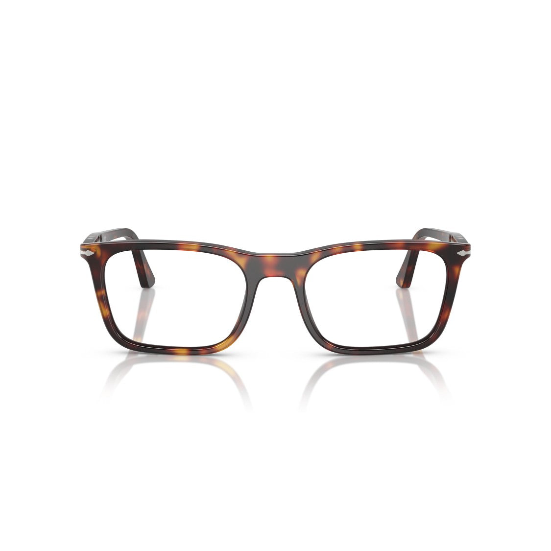 Persol 0Po3358v Rectangular Tortoiseshell Eyeglasses With Metallic Accents