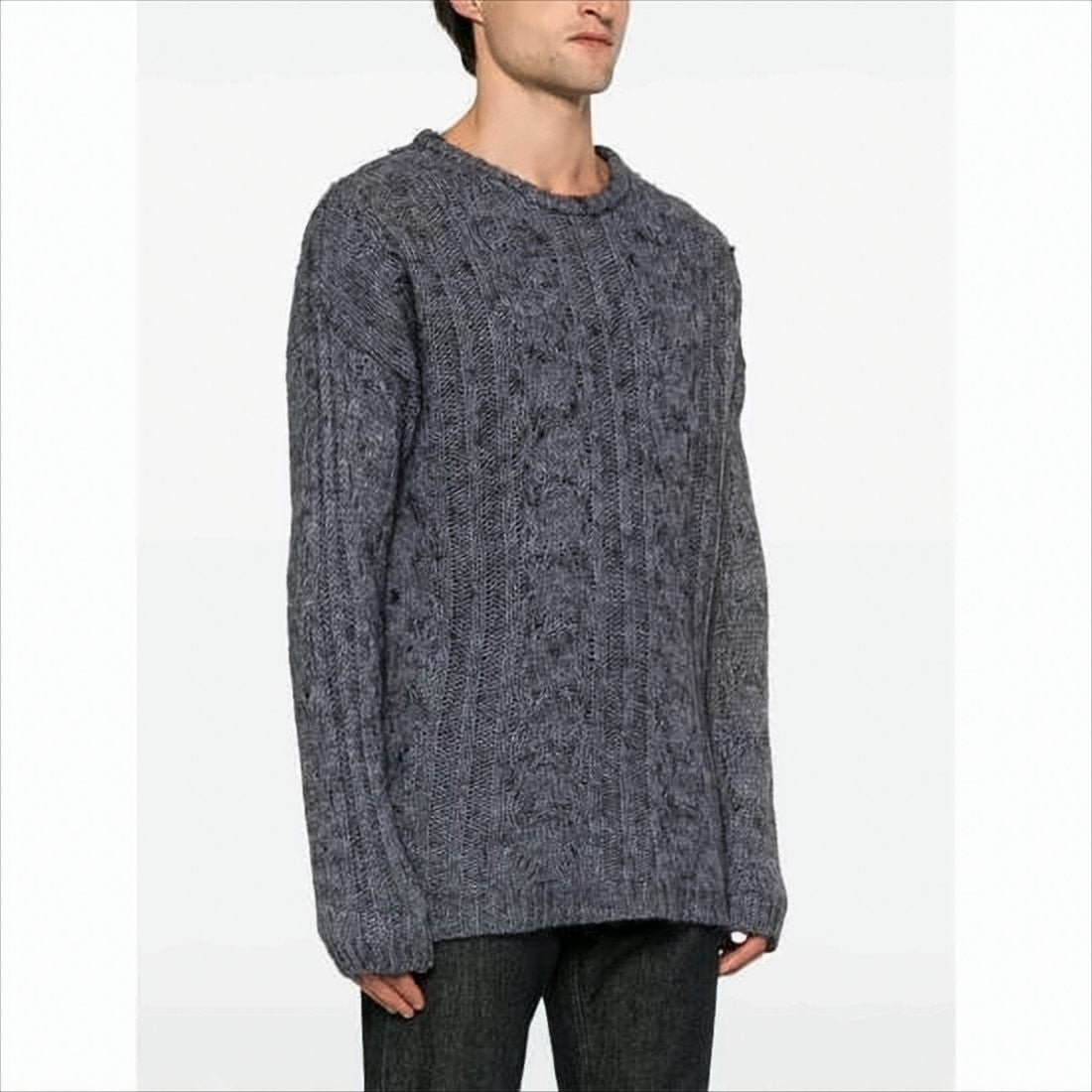 Our Legacy Textured Cable Knit Sweater With Relaxed Fit