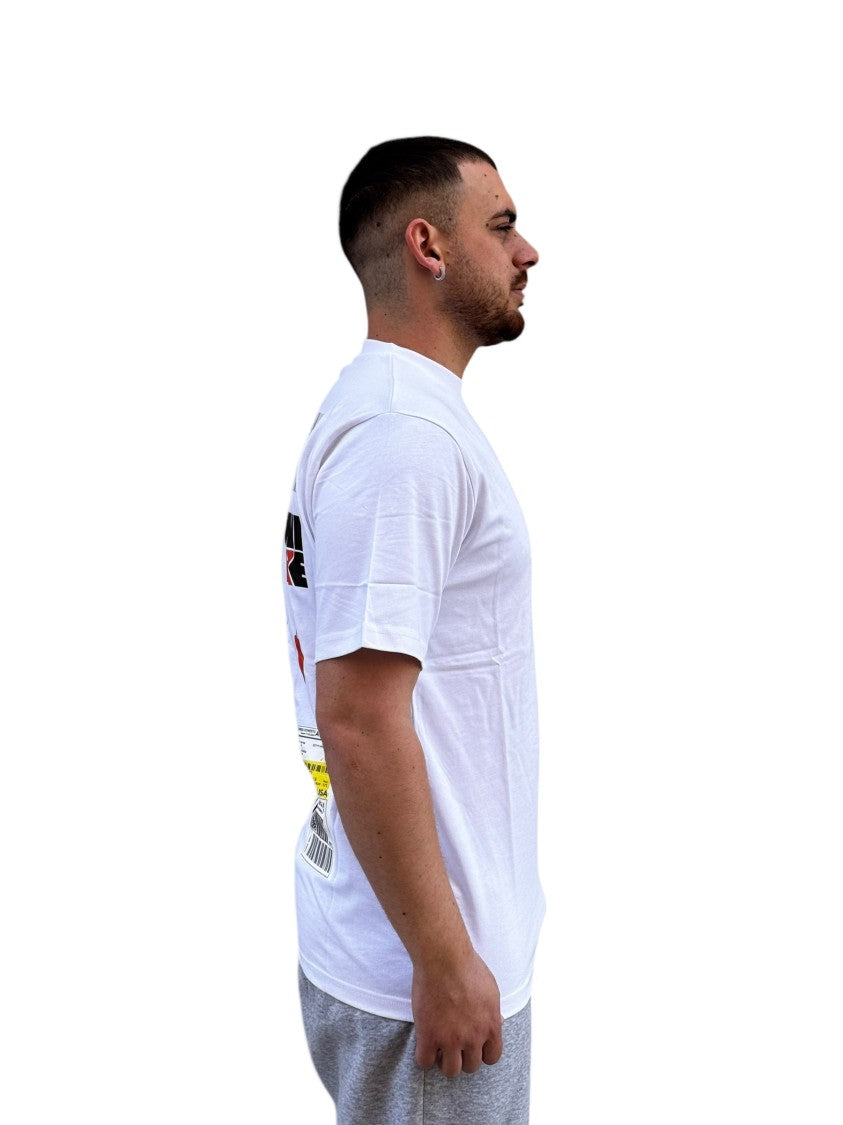 Nike X Off-White Distinctive White T-Shirt With Experimental Design Elements
