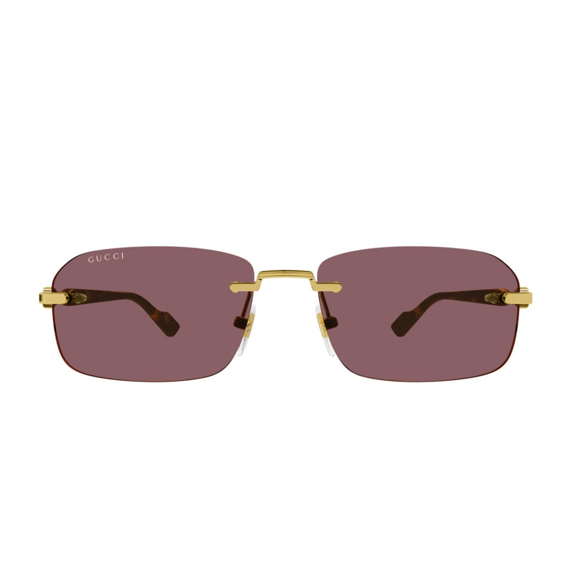 Gucci Gold Gucci Sign Rimless Metal Sunglasses