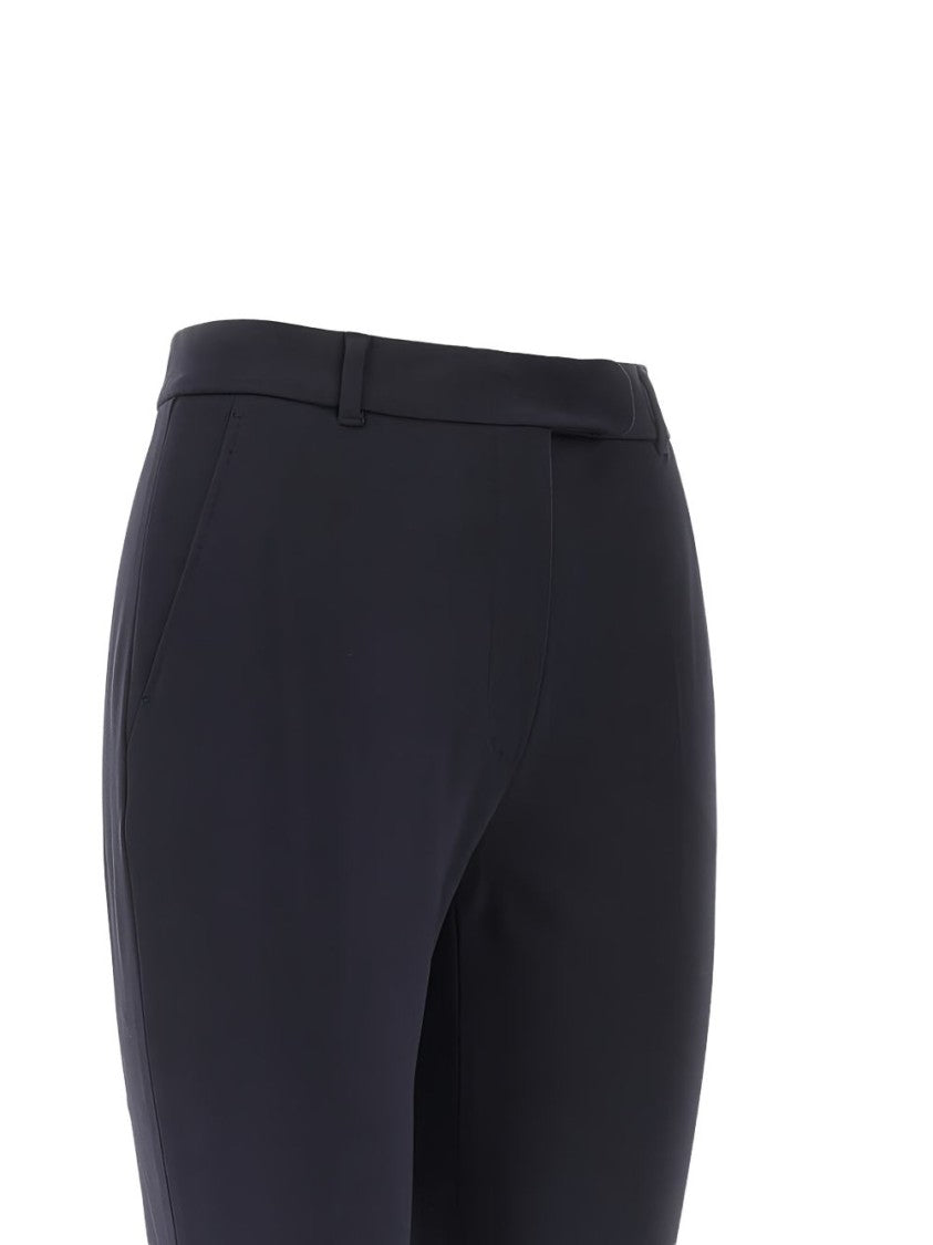 Max Mara Navy Blue Slim Fit Pants With High Waist