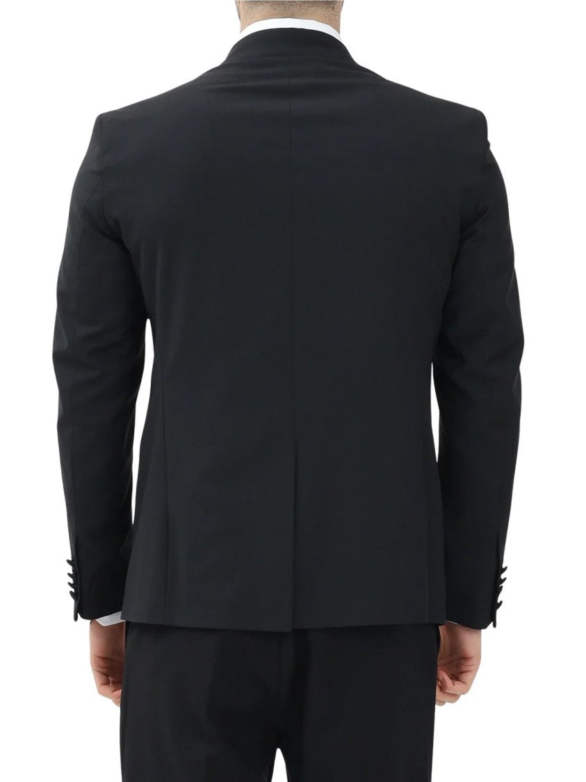 I M Brian Black Polyester Wool Elastane Sequins Jacket