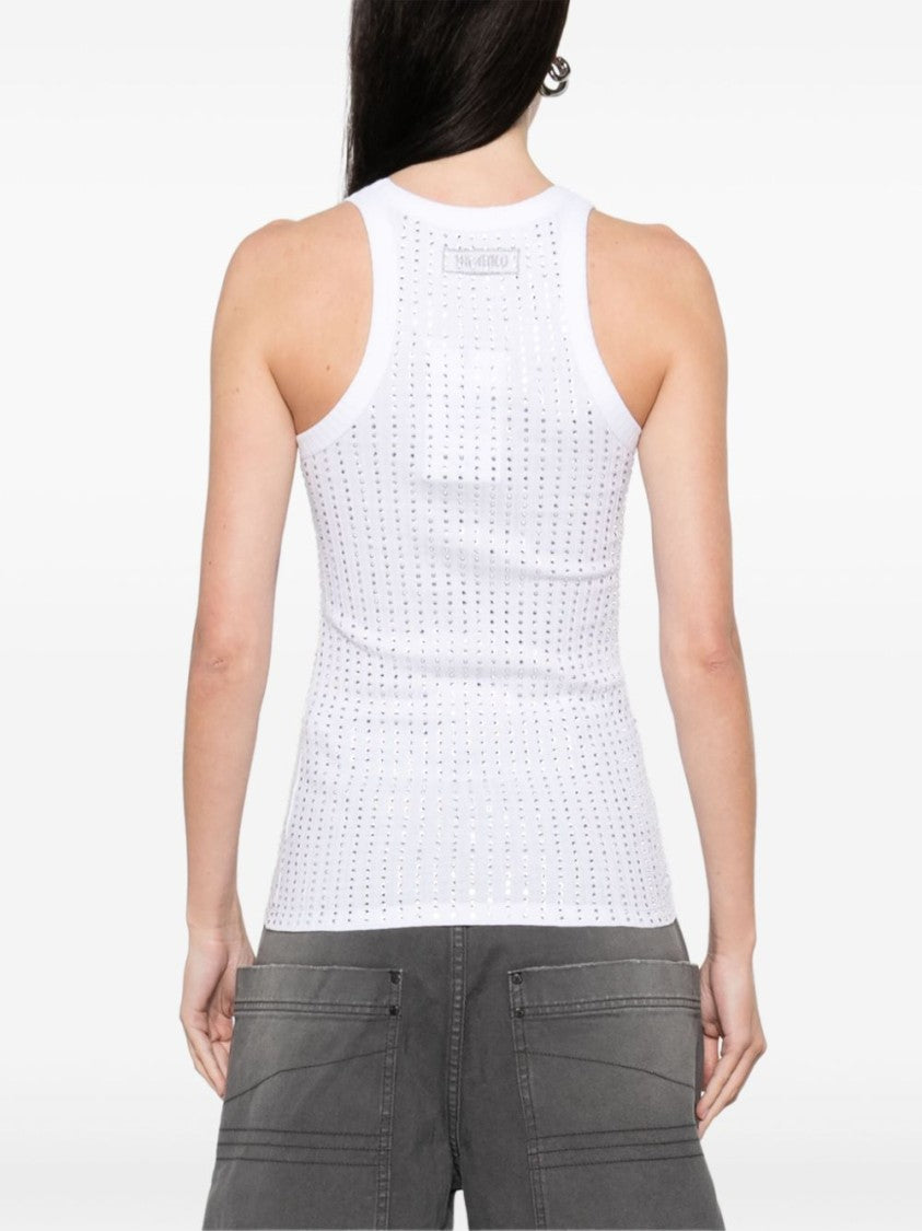 The Attico Ribbed Cotton Jersey Tank Top With Thermostrass Accent