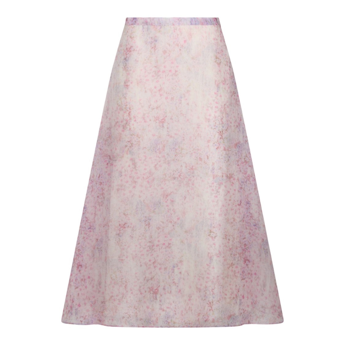 Alberta Ferretti Pastel Floral Midi Skirt With A-Line Silhouette