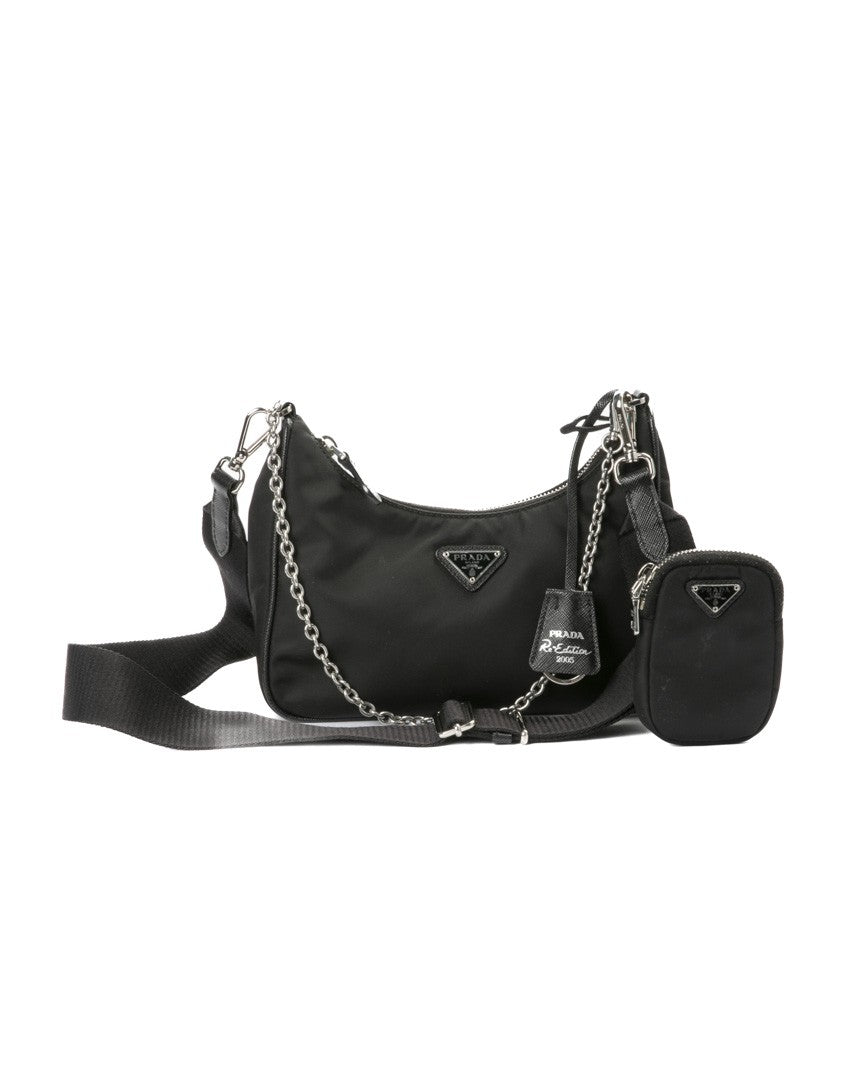 Prada Black Re-Edition 2005 Nylon Shoulder Bag