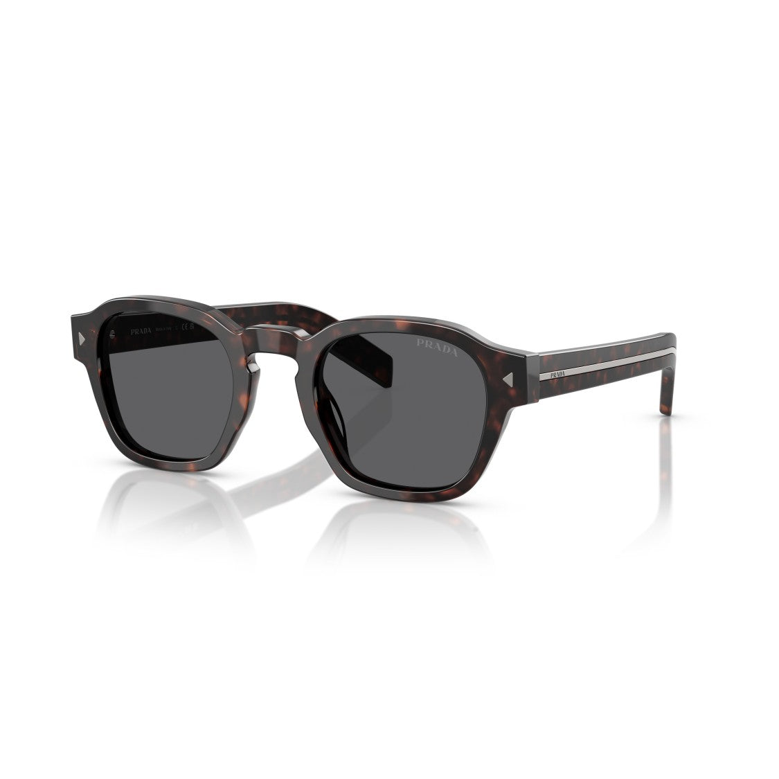 Prada 0Pr A16s Tortoiseshell Geometric Sunglasses With Thick Temples