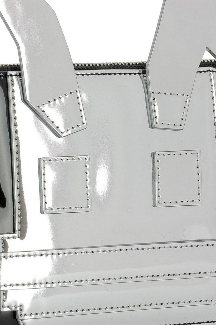 Mcq By Alexander Mcqueen Black Polyurethane Metallic-Graphic Clutch