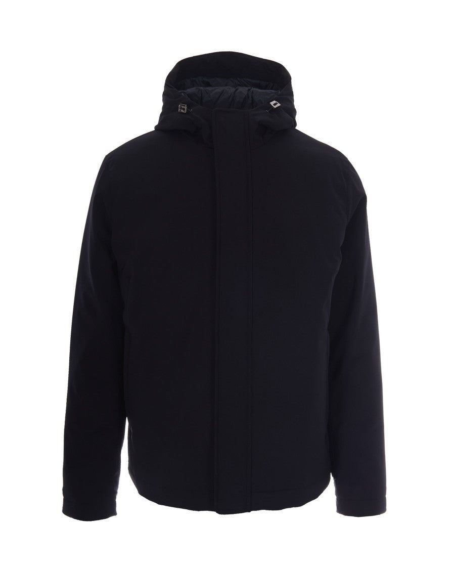 Herno Regular Fit Blue Herno Jacket With Adjustable Hood
