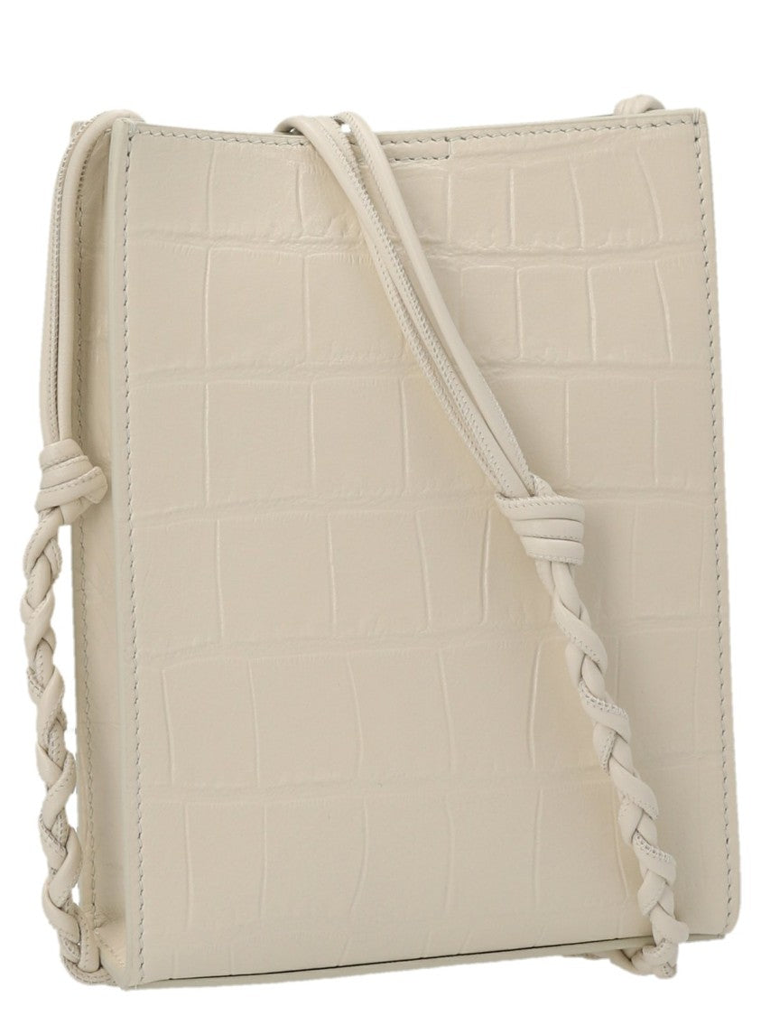 Jil Sander Crocodile-Embossed Rectangular Crossbody Bag With Braided Strap Detail