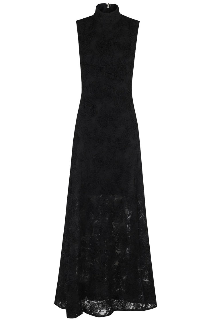Rotate Flower Mesh Maxi Dress
