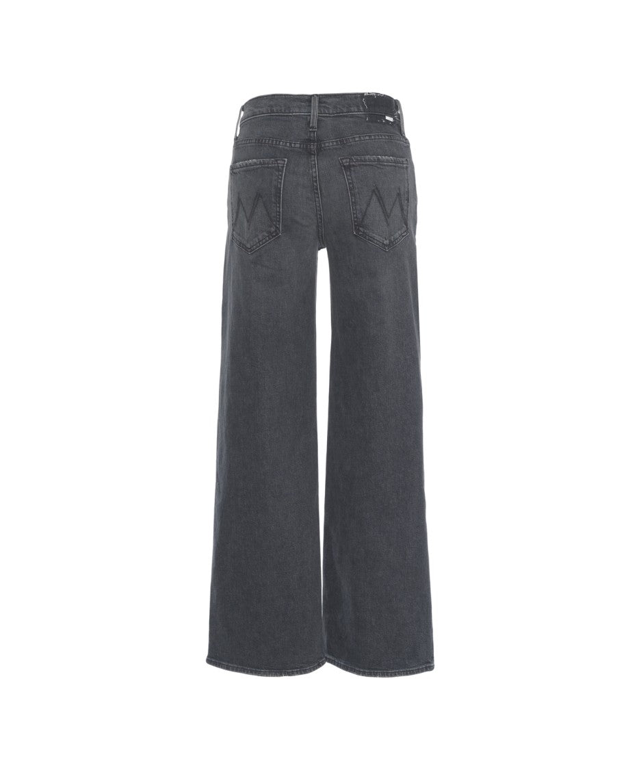 Mother High-Waisted Wide-Leg Jeans With Faded Black Wash