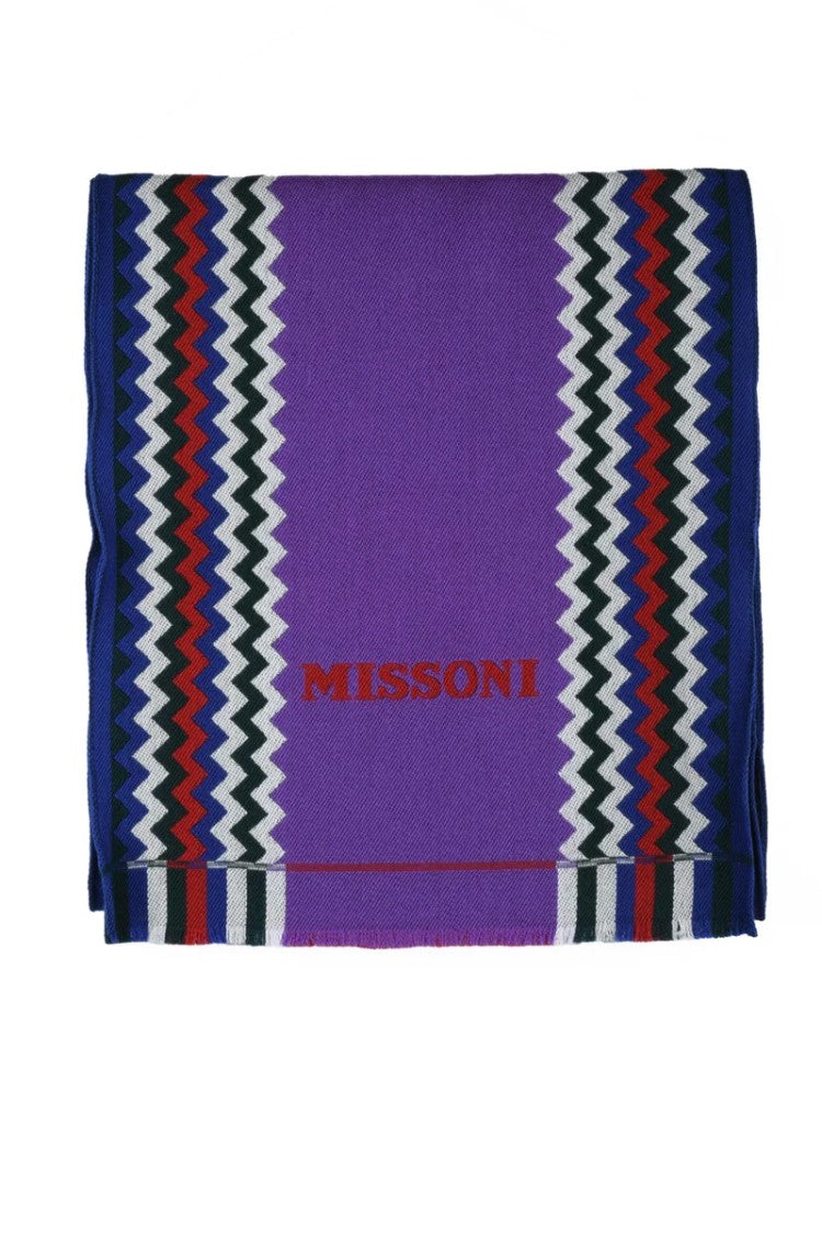 Missoni Purple Green Wool Scarf