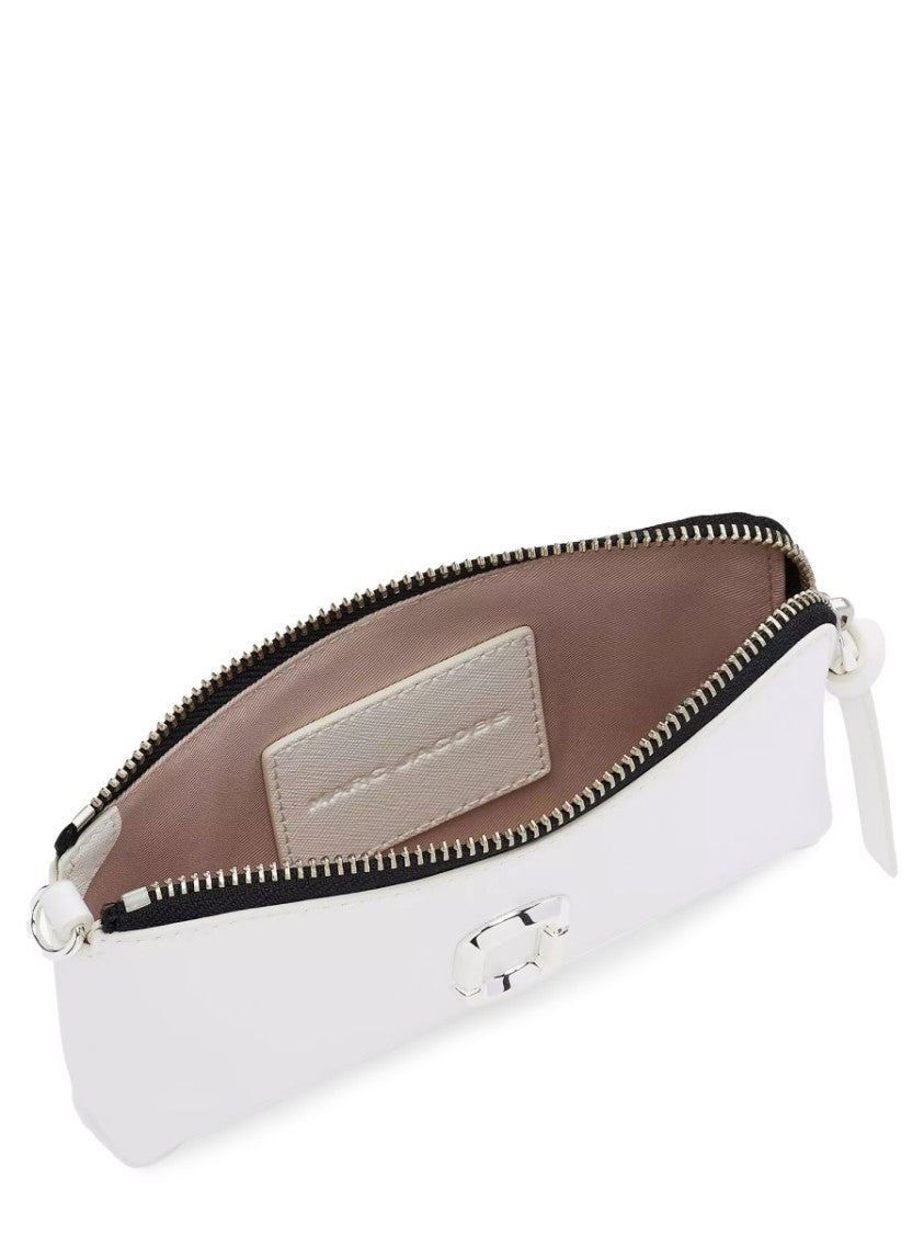 Marc Jacobs Black Textured Leather Top Zip Wristlet Pouch
