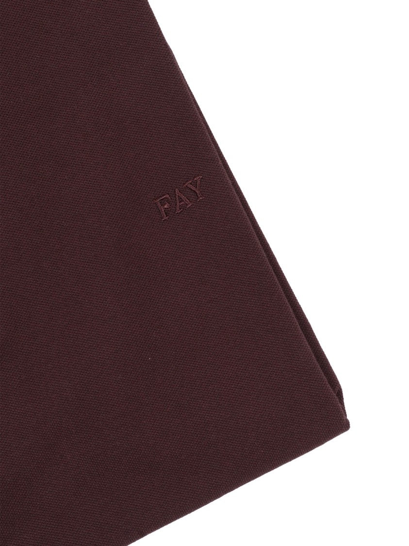 Fay Stretch Piquet Tonal Embroidery Polo Shirt