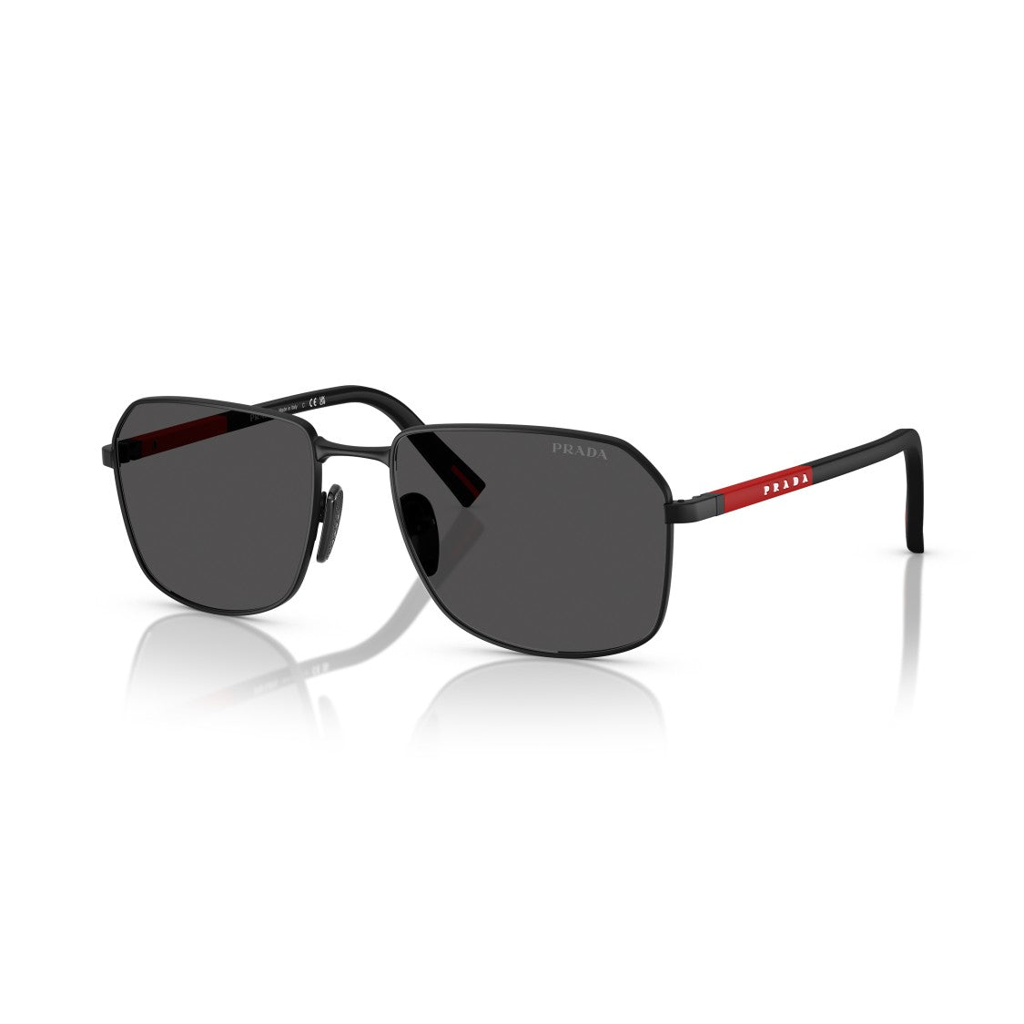 Prada Linea Rossa 0Ps A51s Rectangular Lens Black Metal Sunglasses