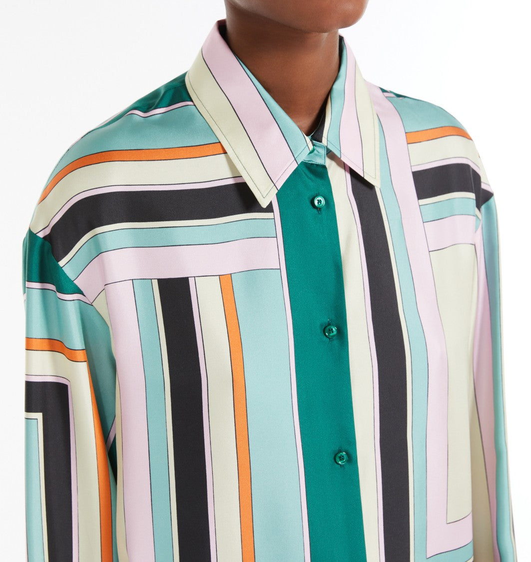 Max Mara Loose-Fitting Long-Sleeved Geometric Button-Up Shirt