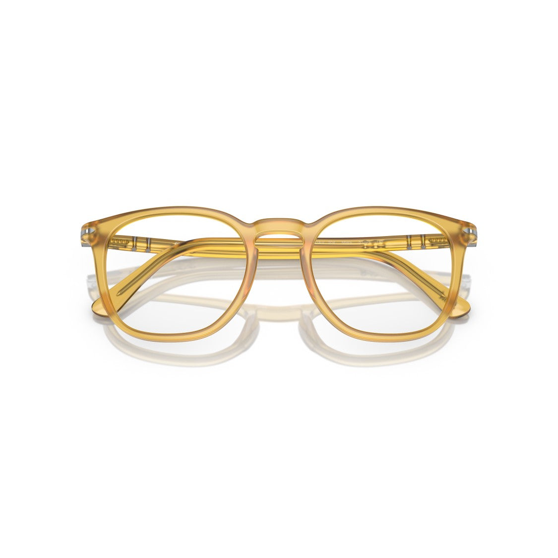 Persol 0Po3318v Translucent Amber Acetate Eyeglasses With Keyhole Bridge
