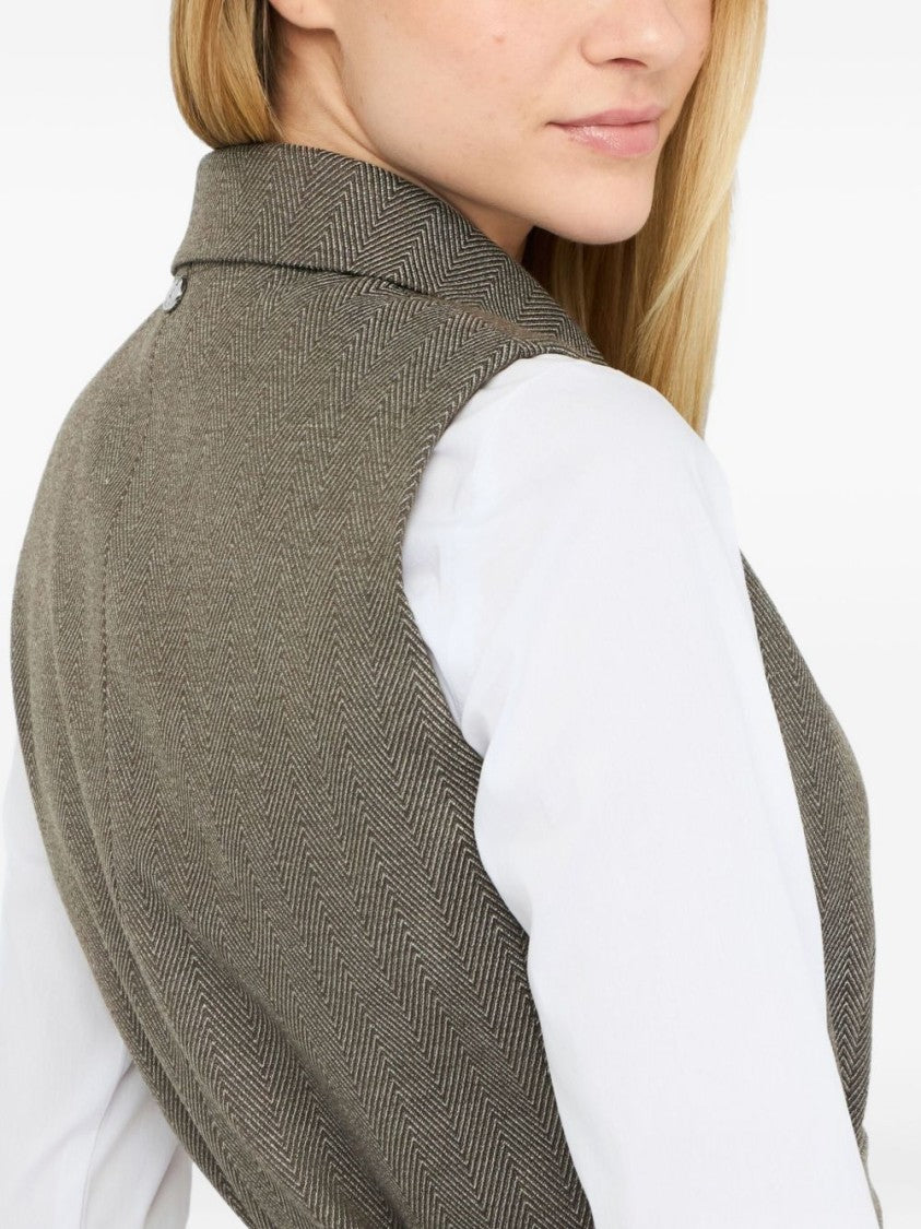 Liu Jo Tailored Sleeveless Jacket With Belted Waist