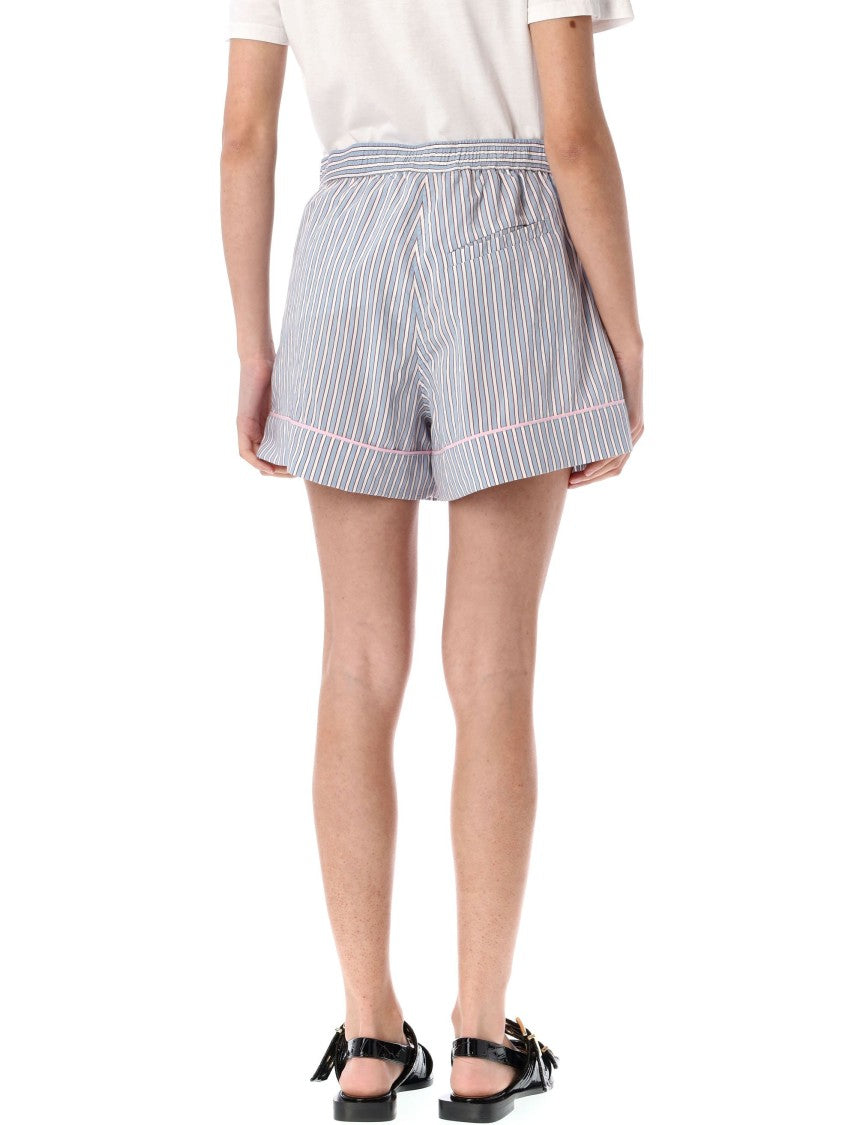 Ganni Candy-Striped Elasticated Shorts