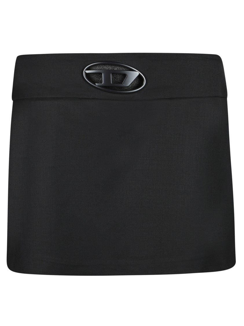 Diesel Mini Skirt With Metallic Logo Buckle