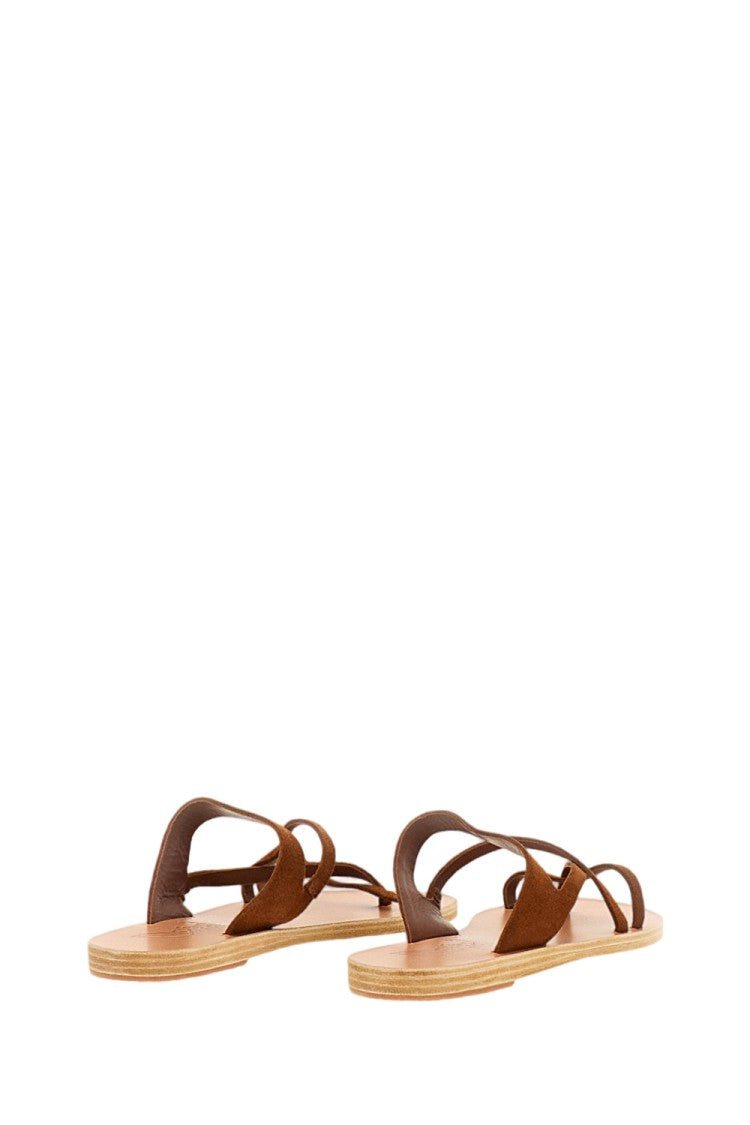 Ancient Greek Sandals Brown Daria Suede Flat Sandals
