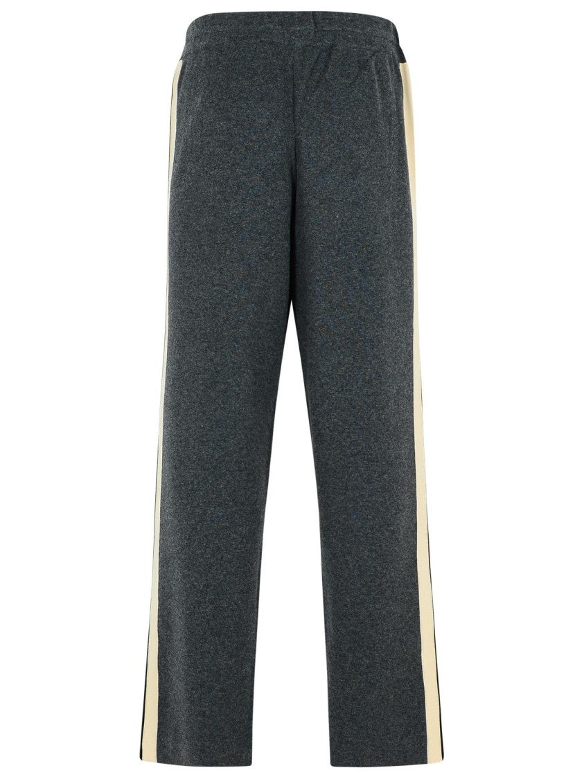 Palm Angels Dark Grey Wool Blend Trousers