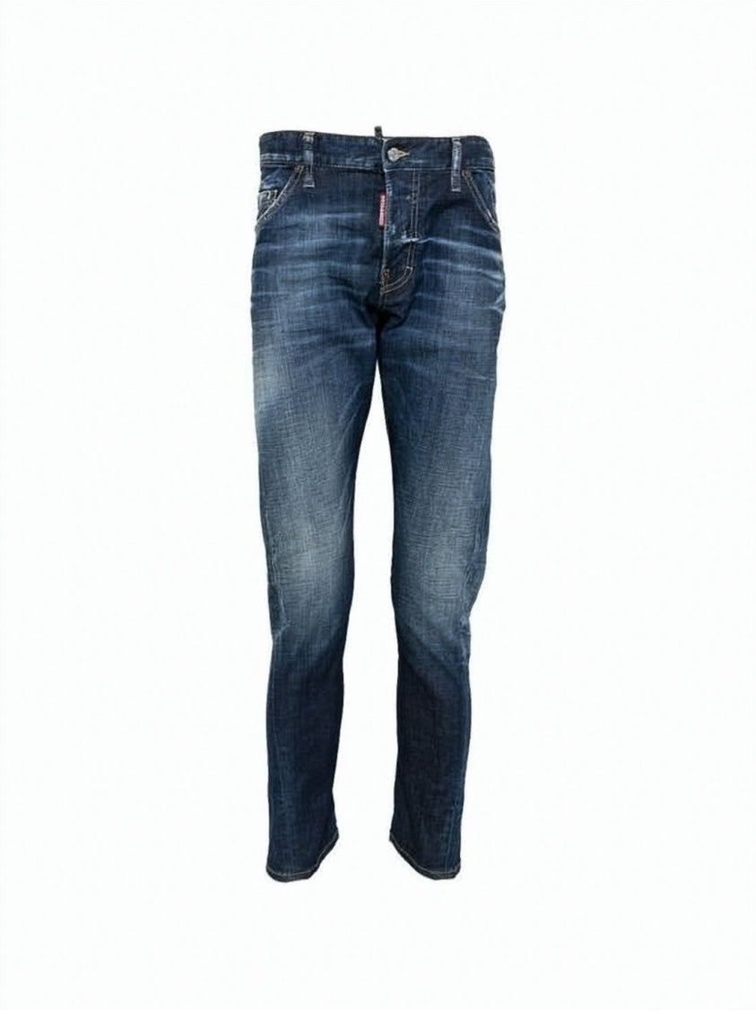 Dsquared2 Blue Slim Fit Lightly Faded Denim Pants